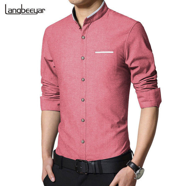 New Fashion Casual Men Shirt Long Sleeve