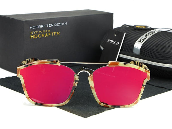 HDCRAFTER Brand Unisex Retro metal frame Sunglasses.