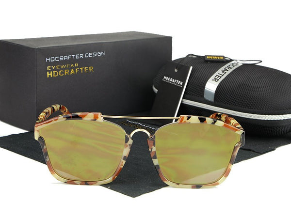 HDCRAFTER Brand Unisex Retro metal frame Sunglasses.