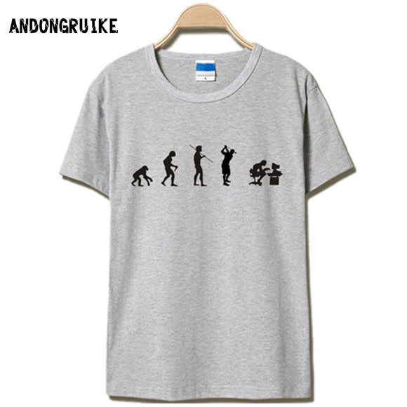 Evolution of the T-shirt Men Casual Short Sleeve T-Shirt O Neck Cotton.