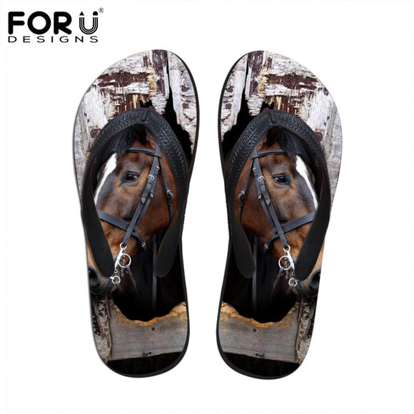 Men's Summer Flip Flops 3D Animals Print Rubber Slippers.