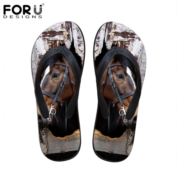 Men's Summer Flip Flops 3D Animals Print Rubber Slippers.