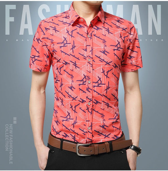 Men Shirts 2017 New Brand Turn-down Collar Slim Fit Mens.