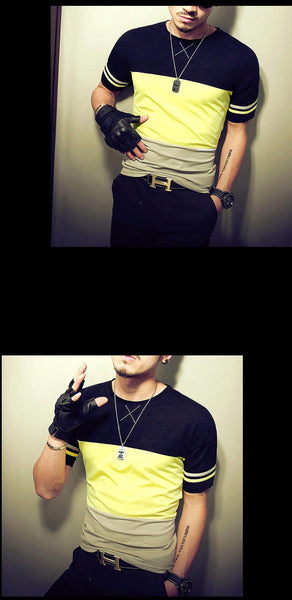 Summer T shirt O-Neck Cotton Men T shirt  Slim Fit Short-sleeve.