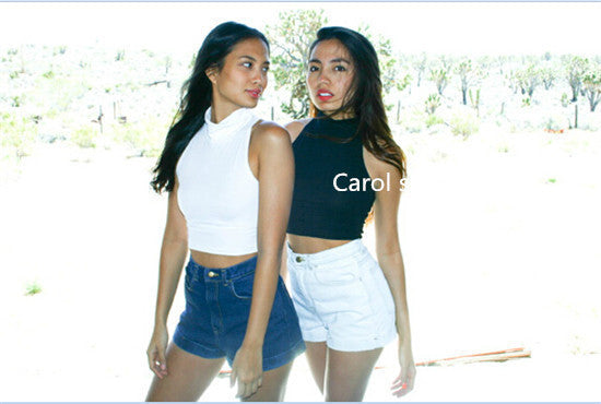 Women New Arrival Denim Shorts Vintage High Waist Cuff Jeans.