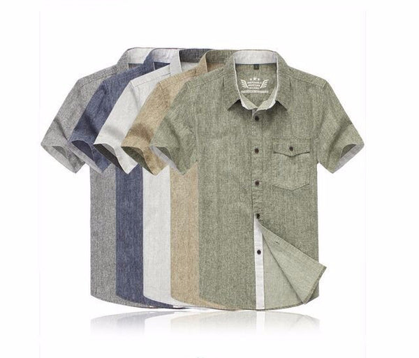 new arrival summer style linen Shirts men.