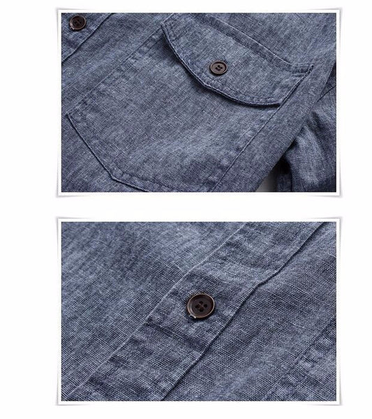 new arrival summer style linen Shirts men.